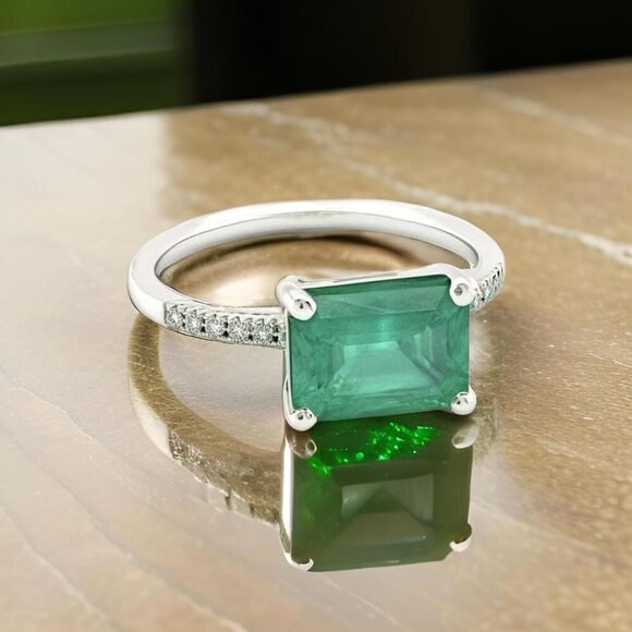 Natural Emerald Diamond Ring Size 6.5 14k Gold 1.95 TCW Certified $3,950 310582 - Picture 9 of 12
